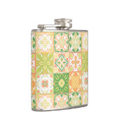 Flasques Carreaux ornés en vert et jaune (Droite)