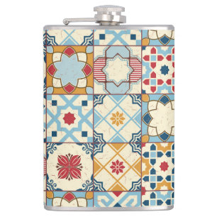 Flasques Carrelage marocain, motif sans couture colorée.