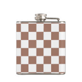 Flasques Carrés Checker mocha brun blanc géométrique rétro (Dos)
