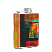 Flasques Carrés colorés Motif d'art Abstrait moderne #04 (Droite)