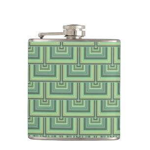 Flasques Carrés écailles vert olive motif