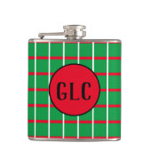 Flasques Carrés verts aux lignes rouges et blanches envelop (Devant)