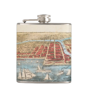 Flasques CARTE : CHICAGO, c1857