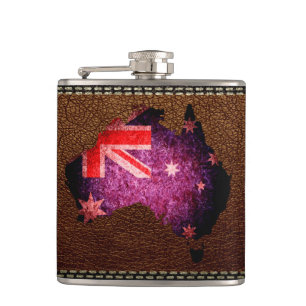 Flasques Carte de drapeau de l'Australie