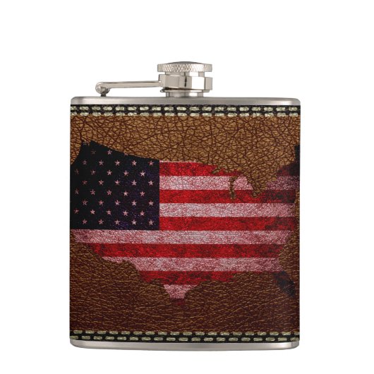 Flasques Carte du drapeau américain (Devant)