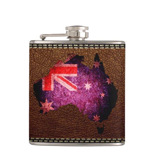 Flasques Carte du drapeau australien (Devant)
