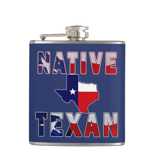 Flasques Carte du drapeau texan natif (Devant)