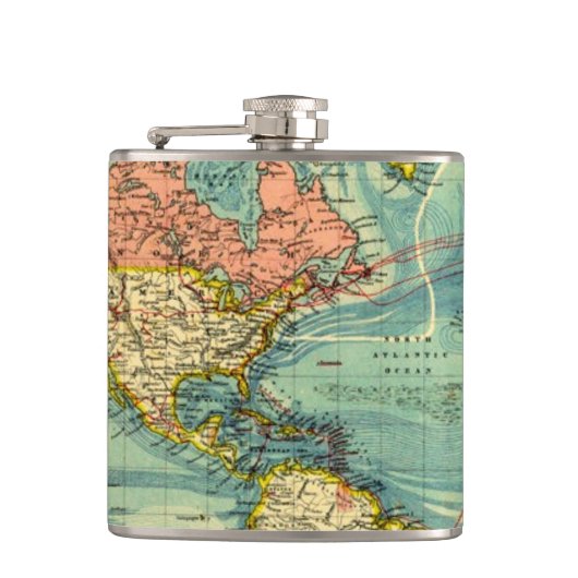 Flasques Carte du monde avec les États-Unis (Devant)