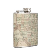 Flasques Carte du Texas aux frontières du comté (Droite)