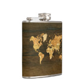 Flasques Carte en bois du monde (Droite)