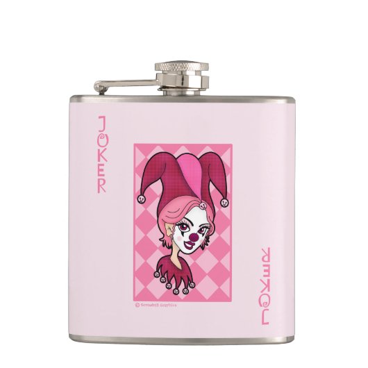 Flasques Carte Joker Rose (Devant)