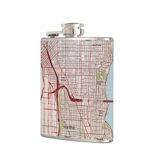 Flasques Carte topographique de Seattle (Gauche)