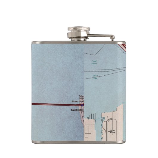 Flasques Carte topographique de Seattle (Dos)