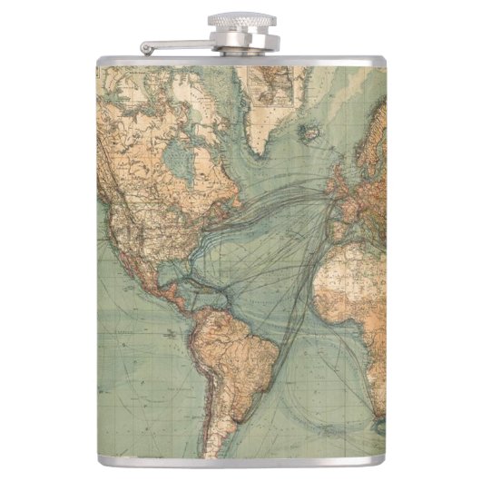 Flasques Carte vintage du monde antique (Devant)