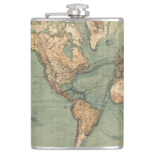 Flasques Carte vintage du monde antique