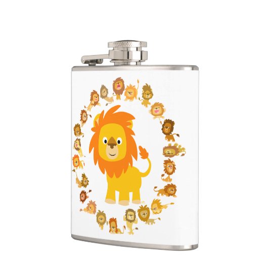 Flasques Carton mignon Lion Mandala Hip Flask (Gauche)