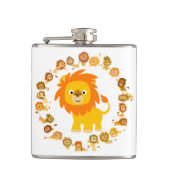Flasques Carton mignon Lion Mandala Hip Flask (Devant)