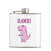 Flasques Cartoon T-Rex Dinosaur Mignonne Et Rose En Colère (Devant)