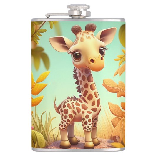 Flasques Cartoon Tropical Cute Baby Giraffe (Devant)