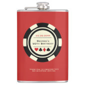 Flasques Casino Poker Chip noir blanc blanc sur l'anniversa (Devant)