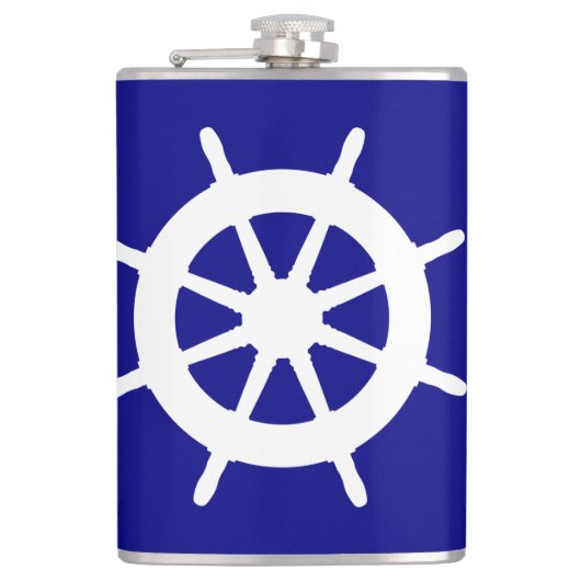 Flasques Casque bleu et blanc de la Marine (Devant)