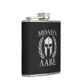 Flasques Casque spartiate de chrome de Molon Labe sur la (Droite)