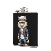 Flasques Cat Biker Rebel en cuir Jacket Cool Style urbain (Gauche)