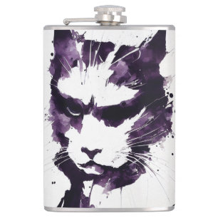 Flasques Cat Wild Nature Esprit libre Art Peinture de pince