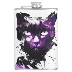 Flasques Cat Wild Nature Esprit libre Art Peinture de pince
