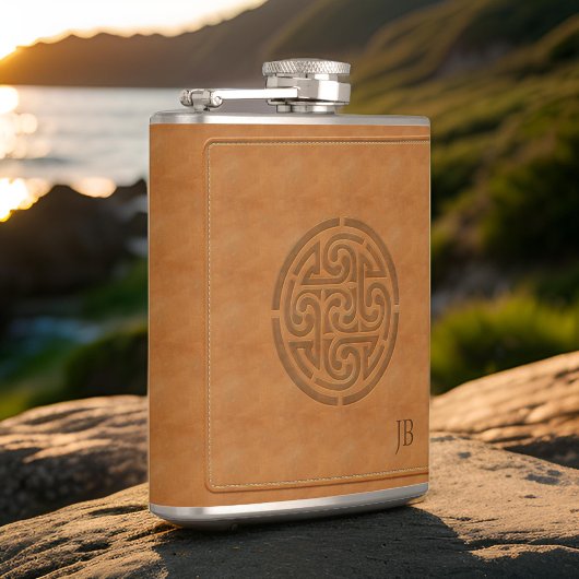 Flasques Céleste sculpté noeud Faux Cuir enveloppé Hip irla