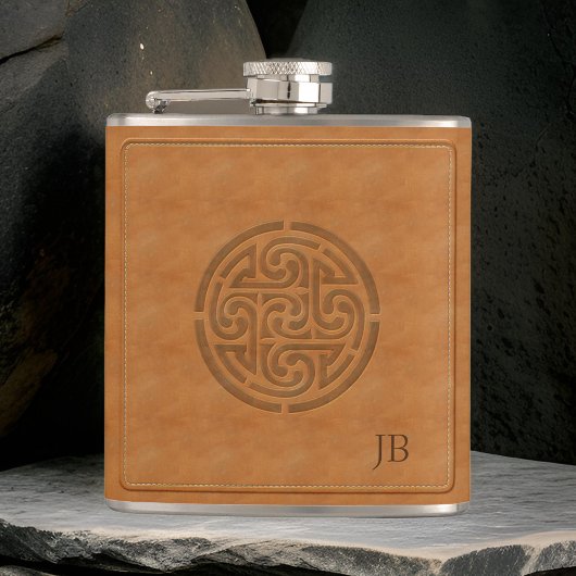 Flasques Céleste sculpté noeud Faux Cuir enveloppé Hip irla