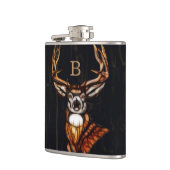 Flasques Cerf en Bois de Cerf de Campagne Rustique Monogram (Gauche)
