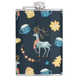Flasques Cerfs de Noël : Aquarelle Motif sans ambages