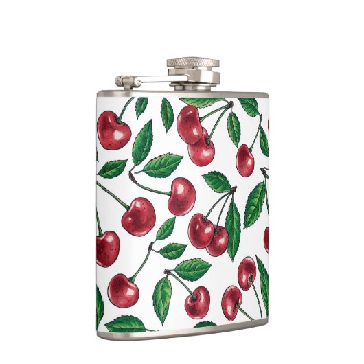 Flasques Cerises rouges sur blanc (Droite)