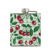 Flasques Cerises rouges sur en vichy vert clair (Dos)