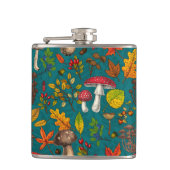 Flasques Champignons d'automne, feuilles, noix et baies sur (Devant)