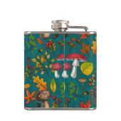 Flasques Champignons d'automne, feuilles, noix et baies sur (Dos)