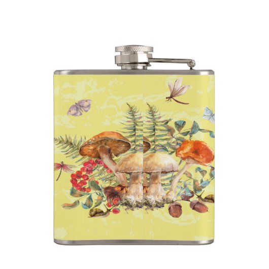 Flasques Champignons, libellules, papillons et escargots (Dos)