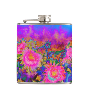 Flasques Champs de tournesol rose