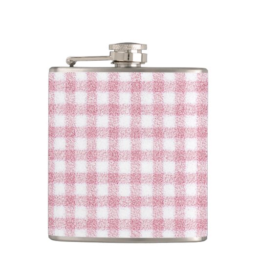 Flasques Charme Velouté Rose et Blanc Gingham (Devant)