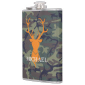 Flasques Chasse au Cerf Orange Camouflage | Monogramme (Gauche)