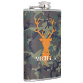 Flasques Chasse au Cerf Orange Camouflage | Monogramme (Droite)