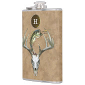 Flasques Chasse Pêche Antlers Basse Monogramme initial (Gauche)