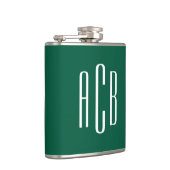 Flasques Chasseur vert et blanc trois lettres Monogramme (Droite)