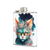 Flasques Chat aquarelle en style steampunk (Gauche)