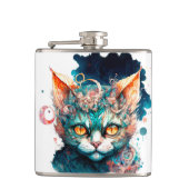 Flasques Chat aquarelle en style steampunk (Devant)