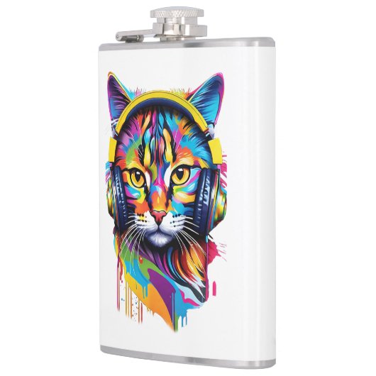 Flasques Chat dans les écouteurs (Gauche)