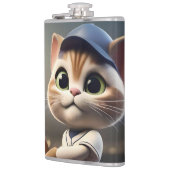Flasques Chat de baseball 3D amusant, (Gauche)