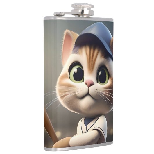 Flasques Chat de baseball 3D amusant, (Droite)