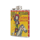 Flasques Chat de cowboy sur l'art mexicain d'affiche de (Gauche)